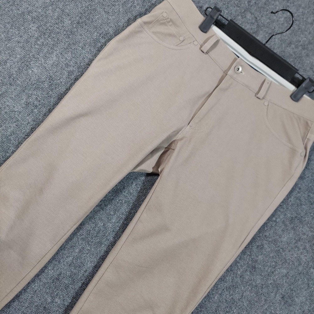 Brax Pants Mens Fits 34x29 Beige Polka Dot Stretch Chino Travel STYLE.CHUCK J